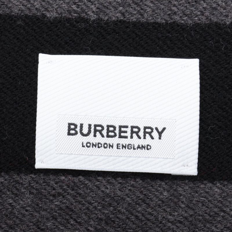 Sciarpa Burberry Lana & Seta Nera con Logo - Unisex - immagine 7