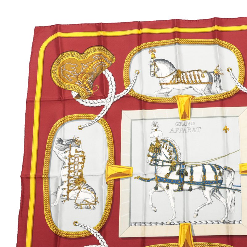 Foulard Hermès Carré 90 Grand Apparat Horses in Style 100% Seta - immagine 5