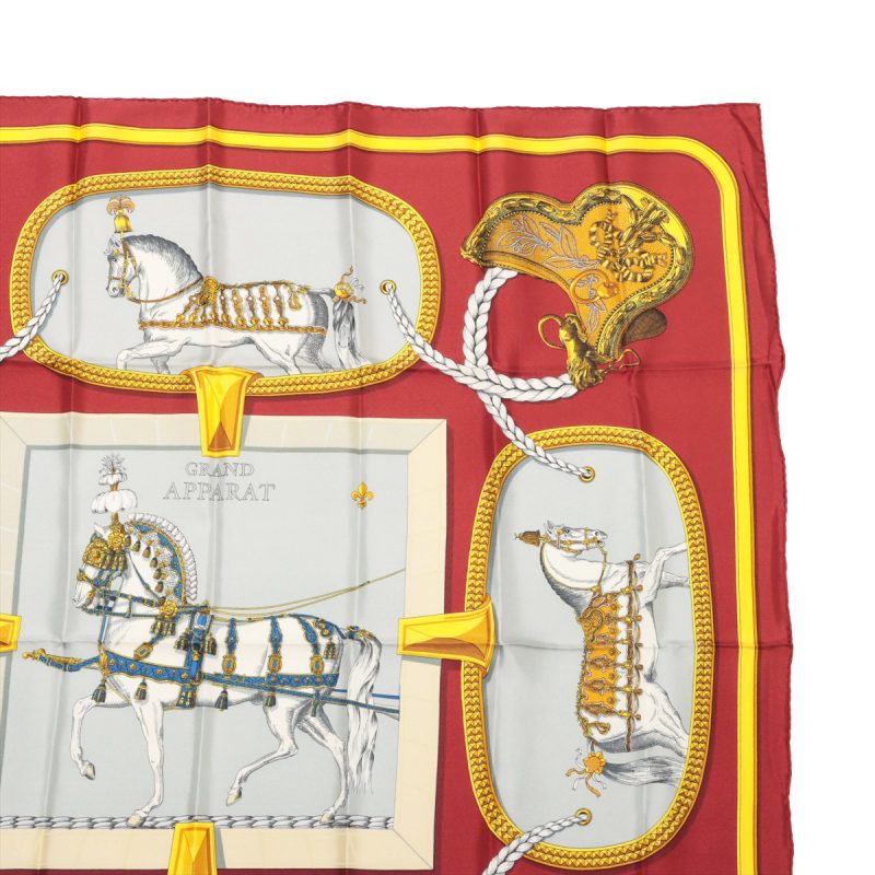 Foulard Hermès Carré 90 Grand Apparat Horses in Style 100% Seta - immagine 6