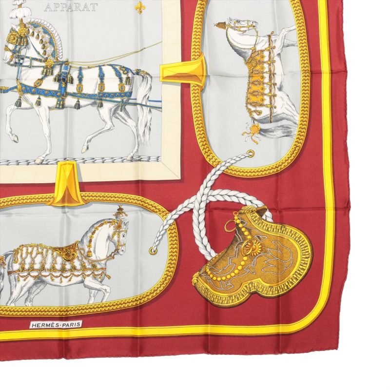 Foulard Hermès Carré 90 Grand Apparat Horses in Style 100% Seta - immagine 8