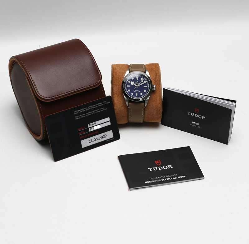 2022 Tudor Black Bay 36 ref. 79500 Automatic Blue Dial Steel on Brown Leather - Image 16