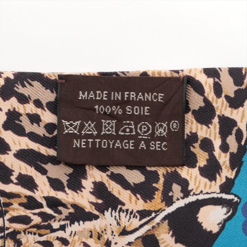 Foulard Hermès Twilly Jungle Love Blue 100% Seta - immagine 7