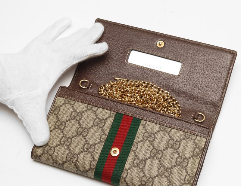 Gucci GG Supreme Ophidia Chain Wallet, Mini Bag with Strap, Reference 546592 - Image 12