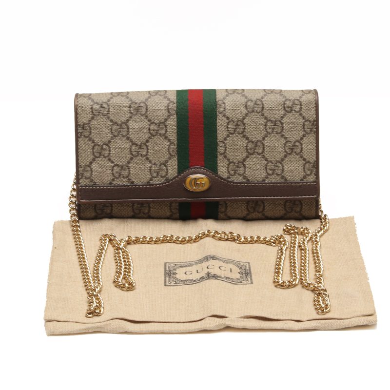 Gucci GG Supreme Ophidia Chain Wallet, Mini Bag with Strap, Reference 546592 - Image 15