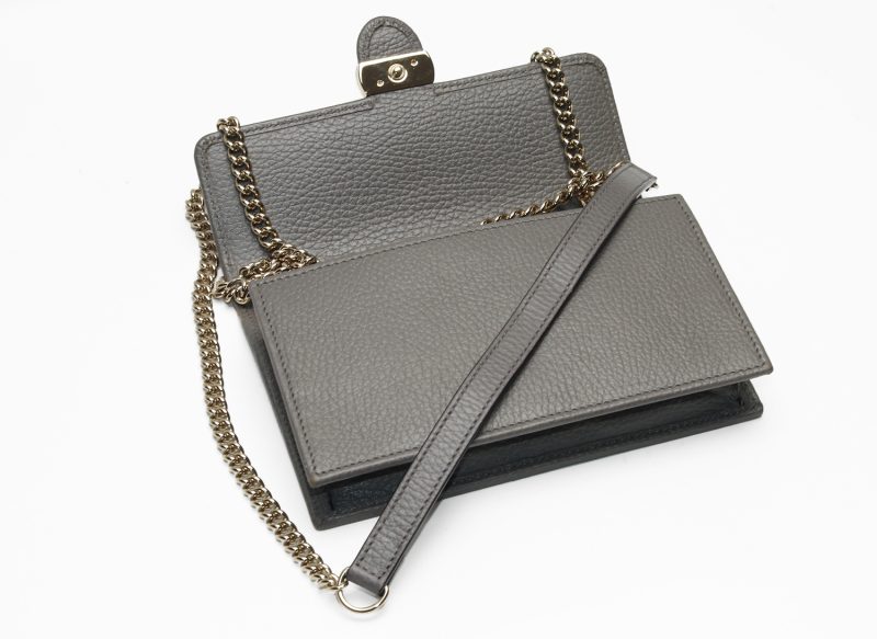 Gucci Interlocking Leather Shoulder Bag in Grey - Full Set - Image 10