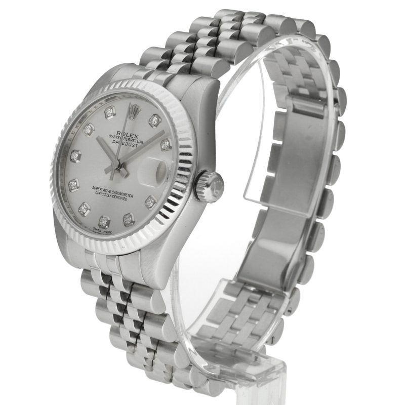 c. 2013 Rolex Datejust 31 ref. 178274 Steel Fluted Jubilee Silver Diamond - Serviced - Image 15