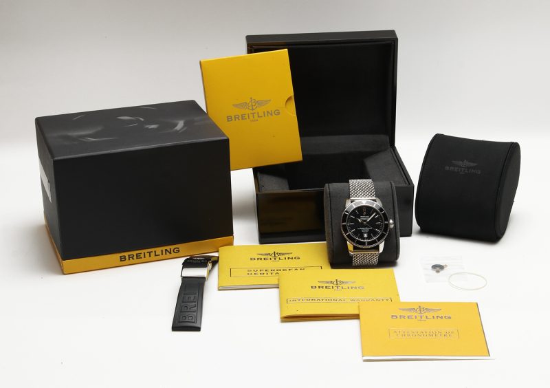 2009 Breitling SuperOcean Heritage A17320 Steel Milanese Double Strap Full Set - Official Breitling Service - Image 16